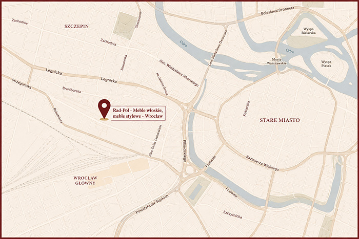 Mapa dojazdu do salonu RAD-POL Wrocław